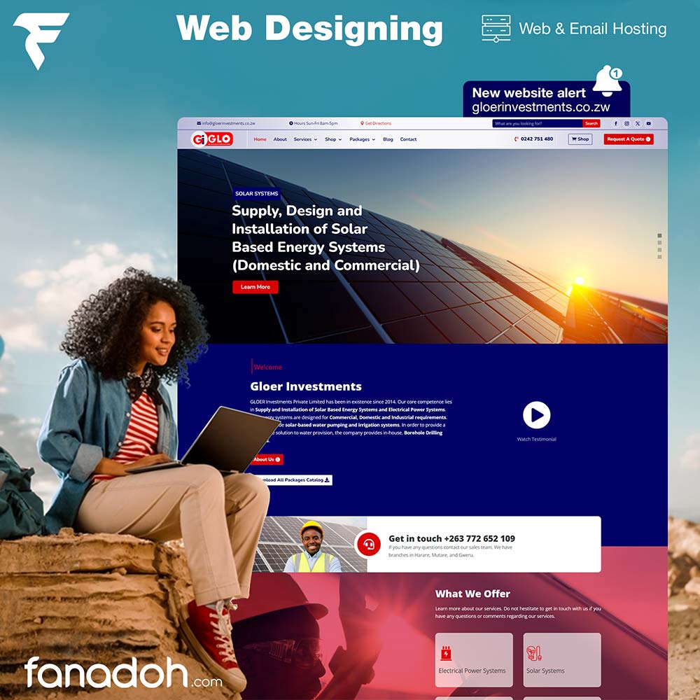 projects portfolio web design and email hosting fanadoh marketing agency company harare zimbabwe